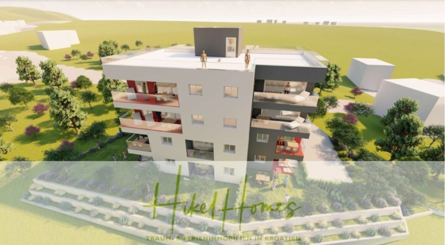 Neubau Meerblick Penthouse mit 86m² und 3 SZ / 2 Bädern / Dachterrasse - Okrug Gornji - Bild...